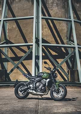 Green Triumph Motorcycle