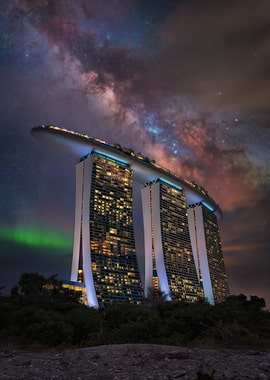 Marina Bay Sands Under the Milky Way