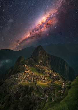 Machu Picchu Under the Milky Way