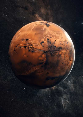 Planet Mars in Space