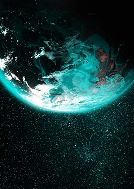 Earth from Space with Stars