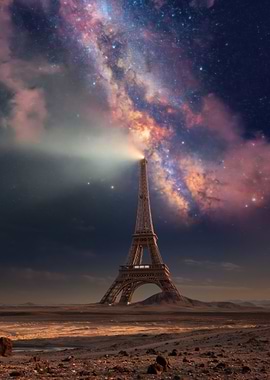 Eiffel Tower Under the Milky Way
