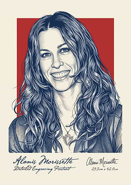 Alanis Morissette Engraving Portrait