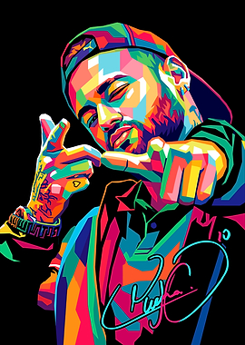 Colorful Pop Art Portrait of Neymar Jr.