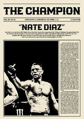 Nate Diaz UFC Champion Poster