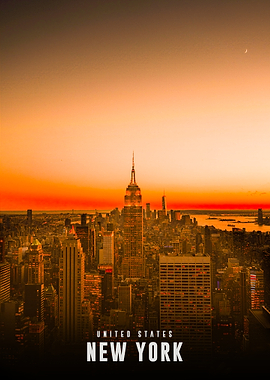New York City Skyline at Sunset