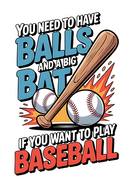 Baseball Balls and Bat Text Art
