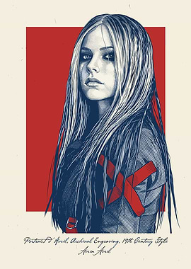 Avril Lavigne Engraving Portrait