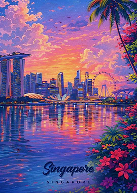 Singapore Skyline at Sunset