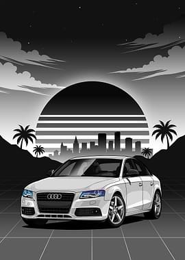 White Audi A4 2008