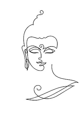 Minimalist Buddha Line Art