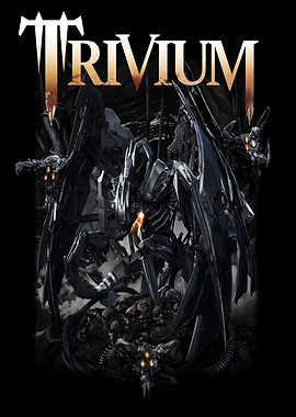 Trivium Band Logo with Mechanical Angel