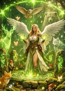 Enchantress in a Magical Forest