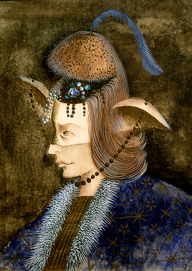 Remedios Varo Portrait of a Person in Ornate Headdress