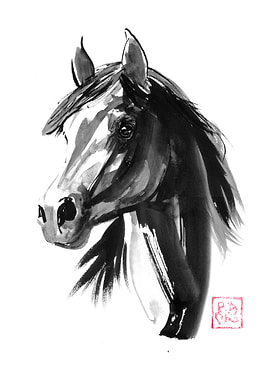 Ink Wash Horse Portrait