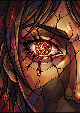 Stained Glass Eye Crying Blood