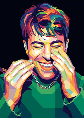 Colorful Pop Art Portrait of a Hoodie Allen