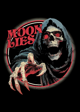 Grim Reaper with Moon Lies Text