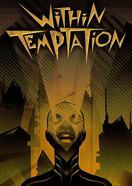 Within Temptation Band Logo with Cityscape