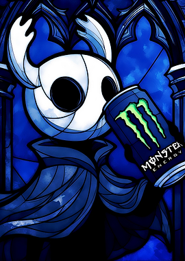 Hollow Knight drinking Monster Energy