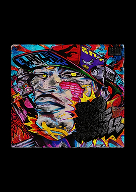 Graffiti Art Portrait with Parental Advisory Label