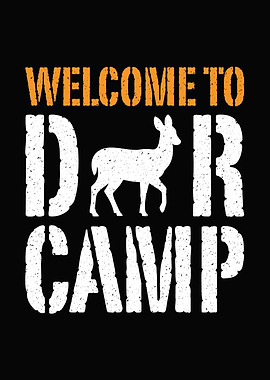 funny hunting wall art - 'Welcome to Deer Camp' man cave and lodge wall decor