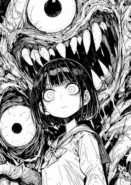 Girl Confronts Monstrous Creature