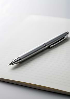Silver Pen on Lined Notebook