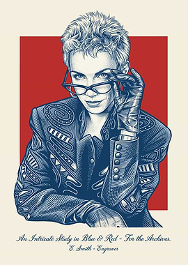 Annie Lennox Portrait in Blue and Red