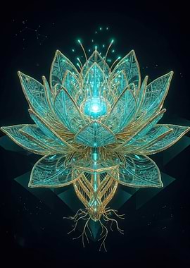 Glowing Ornate Lotus Flower