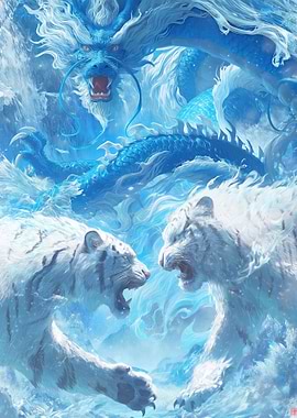 Dragon and Tigers in Water