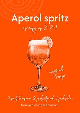 Aperol Spritz Recipe Retro Orange Cocktail Art