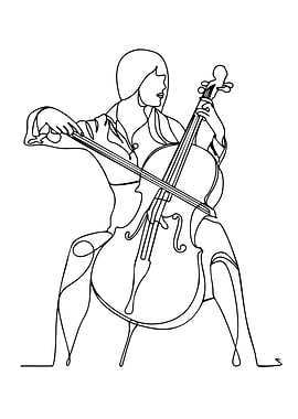 Cellist Playing Cello