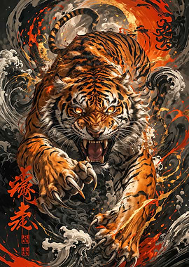 Fierce Tiger in Motion