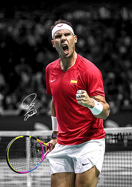 Rafael Nadal celebrating a point