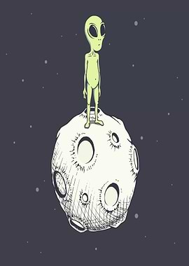 Alien on a Moon