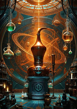 Alchemist's Laboratory with Celestial Orrery