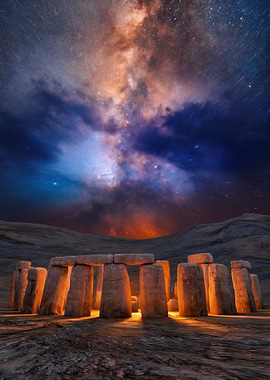 Stonehenge Under the Milky Way