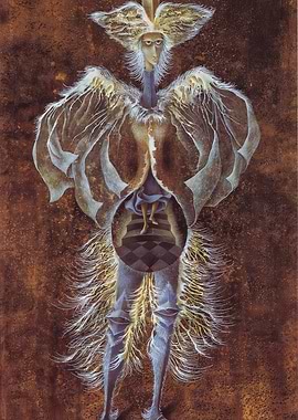 Remedios Varo Surreal Angelic Figure with Inner World