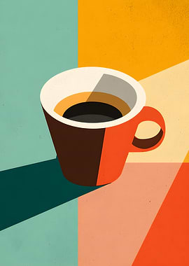 Retro Coffee Cup Art
