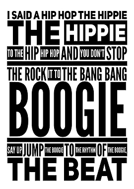 Retro Hip Hop Boogie Beat Text Art