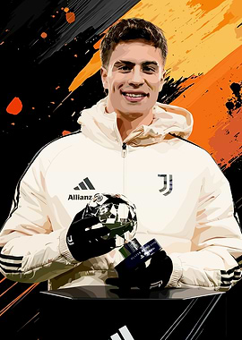 Football Player Kenan Yıldız with Award