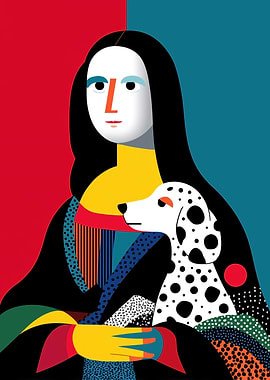 Mona Lisa with Dalmatian Dog