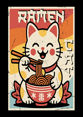 Maneki Neko Eating Ramen