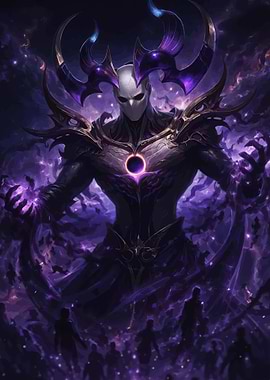 Dark Cosmic Being with Purple Energy