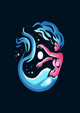 Mystical Mermaid in Cosmic Waters