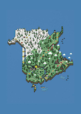 Isometric Map of New Brunswick