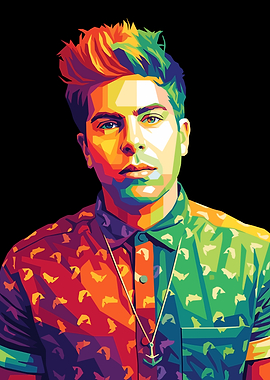 Colorful Pop Art Portrait of a Hoodie Allen