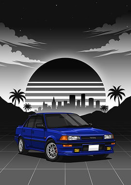 Blue toyota corola
