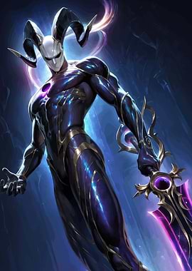 Dark Fantasy Warrior with Horns and Sword